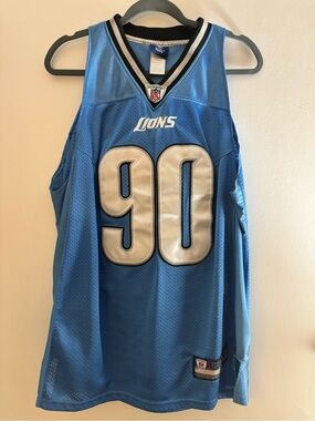 Detroit Lions Reebok Altered On Field Jersey #90 Size 48